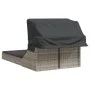 Tumbona doble con capota y cojines ratán sintético gris claro by , Loungers - Ref: Foro24-368642, Price: 279,84 €, Discount: %