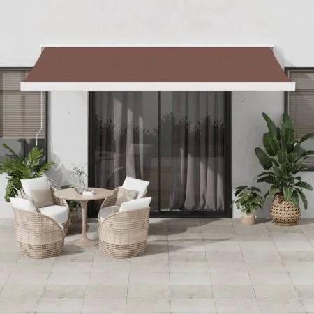 Toldo retráctil automático marrón 450x300 cm de , Toldos - Ref: Foro24-3215731, Precio: 757,27 €, Descuento: %