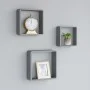 Estantes cubo de pared 3 unidades MDF gris de vidaXL, Estantes y estanterías - Ref: Foro24-323954, Precio: 41,58 €, Descuento: %