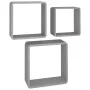Estantes cubo de pared 3 unidades MDF gris de vidaXL, Estantes y estanterías - Ref: Foro24-323954, Precio: 41,58 €, Descuento: %
