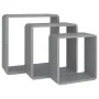 Estantes cubo de pared 3 unidades MDF gris de vidaXL, Estantes y estanterías - Ref: Foro24-323954, Precio: 41,58 €, Descuento: %