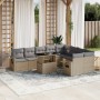 Juego de sofás jardín con cojines beige 10 pzas ratán sintético de , Conjuntos de jardín - Ref: Foro24-3268129, Precio: 633,7...