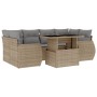 Set sofás de jardín 7 piezas y cojines ratán sintético beige de , Conjuntos de jardín - Ref: Foro24-3268389, Precio: 495,29 €...