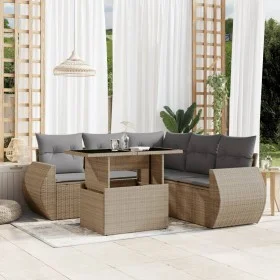 Juego de sofás jardín con cojines 6 pzas ratán sintético beige de , Conjuntos de jardín - Ref: Foro24-3268529, Precio: 455,72...