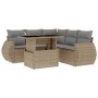 Juego de sofás jardín con cojines 6 pzas ratán sintético beige de , Conjuntos de jardín - Ref: Foro24-3268529, Precio: 442,04...