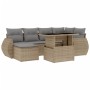 Set sofás de jardín 7 piezas y cojines ratán sintético beige de , Conjuntos de jardín - Ref: Foro24-3268679, Precio: 484,00 €...