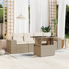 Juego de sofás jardín con cojines 5 pzas ratán sintético beige de , Conjuntos de jardín - Ref: Foro24-3268988, Precio: 383,72...