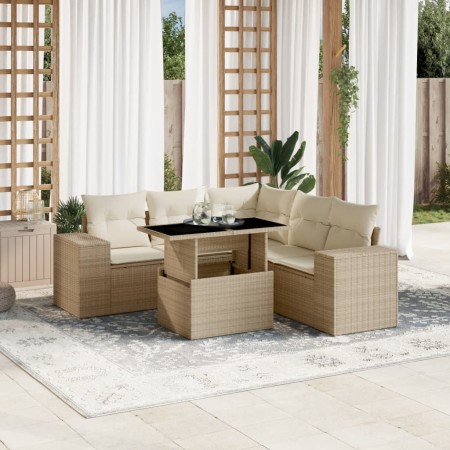 Juego de sofás jardín con cojines 6 pzas ratán sintético beige de , Conjuntos de jardín - Ref: Foro24-3269158, Precio: 464,97...