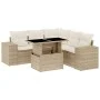 Gartensofa-Set mit 6-teiligen Kissen aus synthetischem Rattan in Beige. von , Gartensets - Ref: Foro24-3269158, Preis: 492,46...