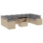 Set de sofás de jardín 11pzas con cojines ratán sintético beige de , Conjuntos de jardín - Ref: Foro24-3269409, Precio: 737,8...