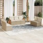 Set sofás de jardín 7 piezas y cojines ratán sintético beige en Conjuntos de jardín | Comprar online en Foru.es