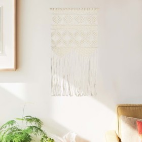 Adorno de pared de macramé algodón 40x80 cm de vidaXL, Tapicería decorativa - Ref: Foro24-323997, Precio: 22,23 €, Descuento: %