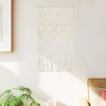 Adorno de pared de macramé algodón 40x80 cm de vidaXL, Tapicería decorativa - Ref: Foro24-323997, Precio: 22,23 €, Descuento: %