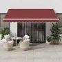 Toldo retráctil manual con luces LED burdeos 400x350 cm de , Toldos - Ref: Foro24-3214983, Precio: 382,57 €, Descuento: %