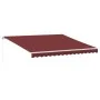 Toldo retráctil manual con luces LED burdeos 400x350 cm de , Toldos - Ref: Foro24-3214983, Precio: 382,57 €, Descuento: %