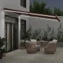 Toldo retráctil manual con luces LED burdeos 400x350 cm de , Toldos - Ref: Foro24-3214983, Precio: 382,57 €, Descuento: %