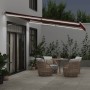Toldo retráctil manual con luces LED burdeos 400x350 cm de , Toldos - Ref: Foro24-3214983, Precio: 414,10 €, Descuento: %