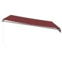 Toldo retráctil manual con luces LED burdeos 400x350 cm de , Toldos - Ref: Foro24-3214983, Precio: 382,57 €, Descuento: %