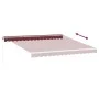 Toldo retráctil manual con luces LED burdeos 400x350 cm de , Toldos - Ref: Foro24-3214983, Precio: 382,57 €, Descuento: %