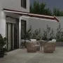 Toldo retráctil manual con luces LED burdeos 450x300 cm de , Toldos - Ref: Foro24-3214976, Precio: 377,30 €, Descuento: %