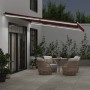 Toldo retráctil manual con luces LED burdeos 450x300 cm de , Toldos - Ref: Foro24-3214976, Precio: 388,81 €, Descuento: %