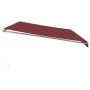 Toldo retráctil manual con luces LED burdeos 600x350 cm de , Toldos - Ref: Foro24-3214995, Precio: 752,97 €, Descuento: %