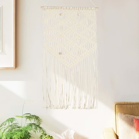 Adorno de pared de macramé algodón 40x80 cm de vidaXL, Tapicería decorativa - Ref: Foro24-323998, Precio: 17,90 €, Descuento: %