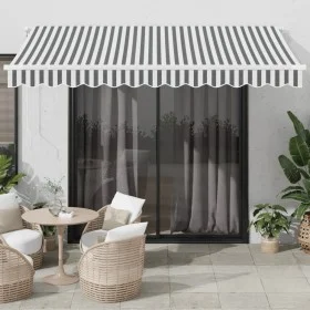 Toldo retráctil automático gris antracita y blanco 350x250 cm by , Awnings - Ref: Foro24-3310227, Price: 334,43 €, Discount: %