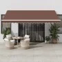 Toldo retráctil manual con luces LED marrón 450x350 cm de , Toldos - Ref: Foro24-3215392, Precio: 403,04 €, Descuento: %