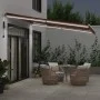 Toldo retráctil automático con luces LED marrón 400x350 cm de , Toldos - Ref: Foro24-3215390, Precio: 597,17 €, Descuento: %