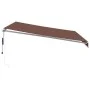 Toldo retráctil automático con luces LED marrón 400x350 cm de , Toldos - Ref: Foro24-3215390, Precio: 597,17 €, Descuento: %