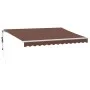 Toldo retráctil automático con luces LED marrón 350x250 cm de , Toldos - Ref: Foro24-3215378, Precio: 486,86 €, Descuento: %