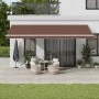 Toldo retráctil automático con luces LED marrón 600x300 cm de , Toldos - Ref: Foro24-3215386, Precio: 777,24 €, Descuento: %