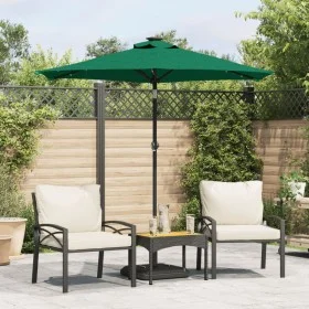 Sombrilla jardín con luces LED poste acero verde 225x225x212 cm de , Sombrillas - Ref: Foro24-4005067, Precio: 75,02 €, Descu...