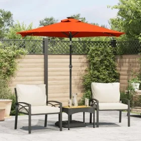Sombrilla jardín con LEDs poste acero terracota 225x225x212 cm de , Sombrillas - Ref: Foro24-4005071, Precio: 75,02 €, Descue...