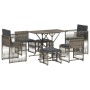 Set comedor jardín 7 pzas y cojines ratán sintético gris de , Conjuntos de jardín - Ref: Foro24-369011, Precio: 290,06 €, Des...