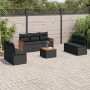 Set de sofás de jardín 8 piezas y cojines ratán sintético negro en Conjuntos de jardín | Comprar online en Foru.es