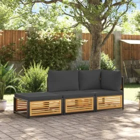 Set de sofás de jardín con cojines 3 pzas madera maciza acacia de , Conjuntos de jardín - Ref: Foro24-3214903, Precio: 374,22...