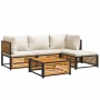 Set de sofás de jardín con cojines 5 pzas madera maciza acacia de , Conjuntos de jardín - Ref: Foro24-3214908, Precio: 597,07...