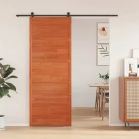 Puerta de granero madera maciza pino marrón miel 80x208 cm de , Puertas - Ref: Foro24-850637, Precio: 90,11 €, Descuento: %