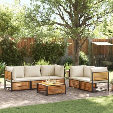 Set de sofás de jardín con cojines 6 pzas madera maciza acacia de , Conjuntos de jardín - Ref: Foro24-3214920, Precio: 781,14...