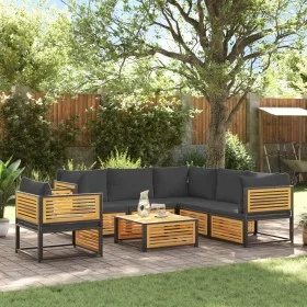 Set de sofás de jardín con cojines 7 pzas madera maciza acacia de , Conjuntos de jardín - Ref: Foro24-3214884, Precio: 974,75...