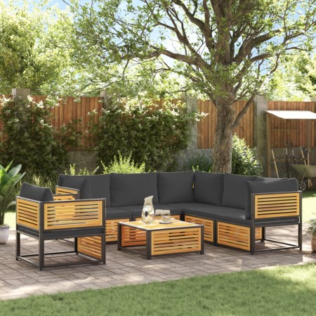 Set de sofás de jardín con cojines 7 pzas madera maciza acacia de , Conjuntos de jardín - Ref: Foro24-3214884, Precio: 992,48...