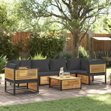 Set de sofás de jardín con cojines 7 pzas madera maciza acacia de , Conjuntos de jardín - Ref: Foro24-3214886, Precio: 992,48...