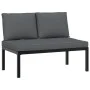 Banco de jardín con cojines aluminio negro de , Bancos de jardín - Ref: Foro24-4008570, Precio: 166,10 €, Descuento: %