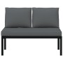 Banco de jardín con cojines aluminio negro de , Bancos de jardín - Ref: Foro24-4008570, Precio: 177,29 €, Descuento: %