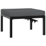 Banco de jardín con cojines aluminio negro de , Otomanas de exterior - Ref: Foro24-4008572, Precio: 102,64 €, Descuento: %