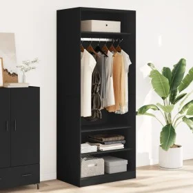 Armario de madera de ingeniería negro 80x50x200 cm de , Armarios roperos - Ref: Foro24-3307694, Precio: 165,58 €, Descuento: %
