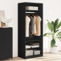 Armario de madera de ingeniería negro 80x50x200 cm de , Armarios roperos - Ref: Foro24-3307694, Precio: 174,62 €, Descuento: %