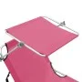 Tumbona plegable con toldo de acero rosa magenta de vidaXL, Tumbonas - Ref: Foro24-310327, Precio: 69,19 €, Descuento: %